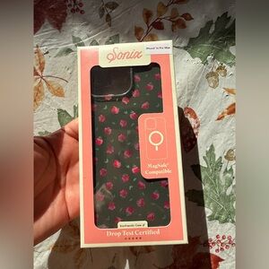 Sonix iPhone 16 Pro Max Case - Green with Red Floral Pattern